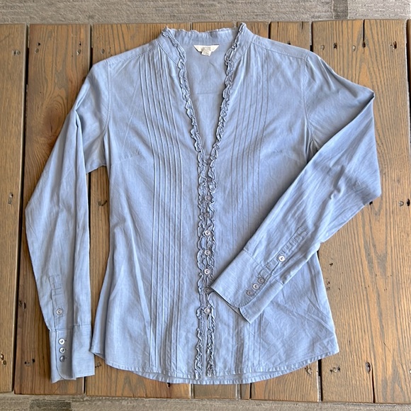 100% Cotton Blue button down - Sz XS - Picture 1 of 10